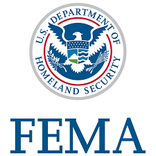 Logo for US Department of Homeland Security above the letter FEMA
